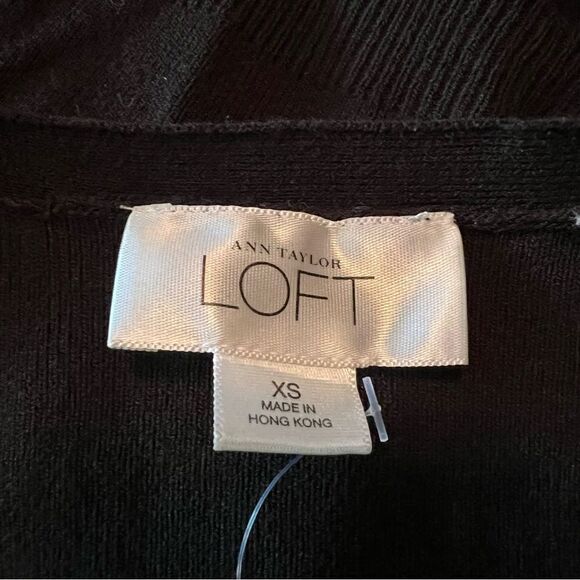 Loft black knit wrap top. Size extra small - Picture 2 of 10